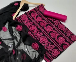 Pure AC Cotton Fabrics With Embroidery Work Salwar Kameez hb-002