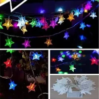 28 Pcs Star Shape Led String Lights Fairy Lights, Christmas Wedding Party Home Decoration Star Shaped Led Lights, String Curtain Window Bedroom Xmas Fairy Lamp Home Decor