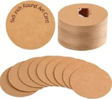 Round kraft Art card , Mandala art card (5 inch) - 10 pcs