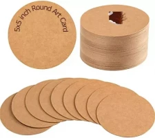 Round kraft Art card , Mandala art card (5 inch) - 10 pcs