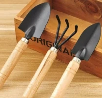 3pcs/Set Mini Gardening Tools (10inch) Wood Handle Potted Plants Shovel Rake Spade
