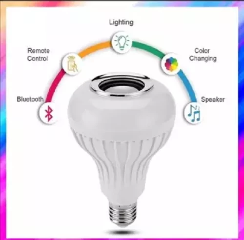 Smart Led Remote Control Bluetooth Music Speaker Bulb - AC, RGB remote control Bluetooth music bulb