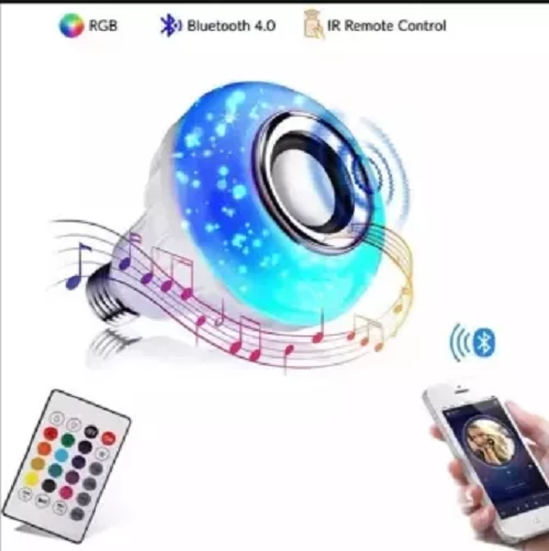 Smart Led Remote Control Bluetooth Music Speaker Bulb - AC, RGB remote control Bluetooth music bulb