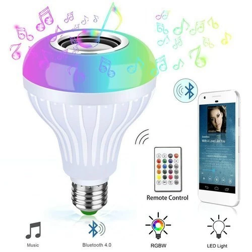LED Music Light Bulb with Bluetooth Speaker RGB Changing Color Lamp