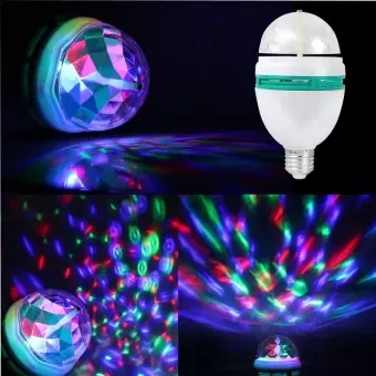 RGB LED Bulb Full Color Auto Rotating Lamp