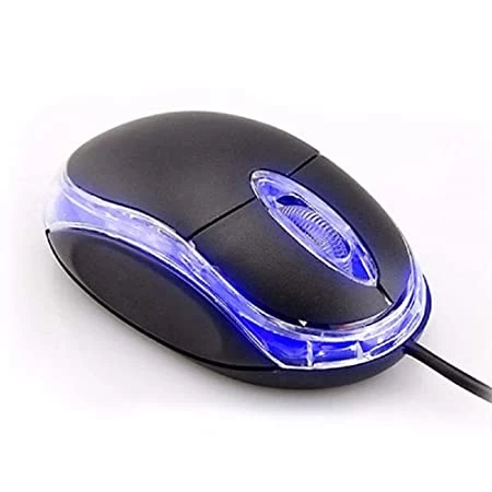 3D Optical Wired USB Mouse - Black color