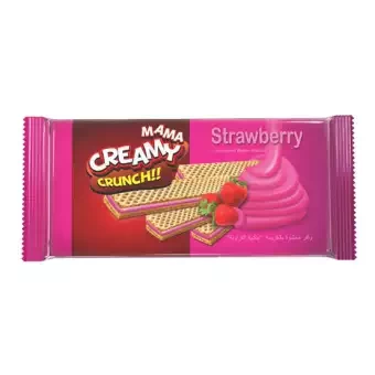 Pran Mama Creamy Crunch chocolate Strawberry Biscuit (110gm×6pcs) - 1Box