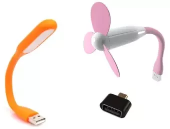 Combo pack - Otg Adaptor, USB Fan, light