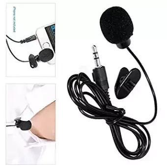 Microphone Tie Clip-on Lapel Mic for Mobile Phone 3.5mm Jack