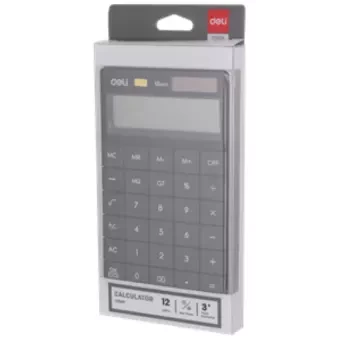 12-Digit Deli Calculator E1589 Black Modern