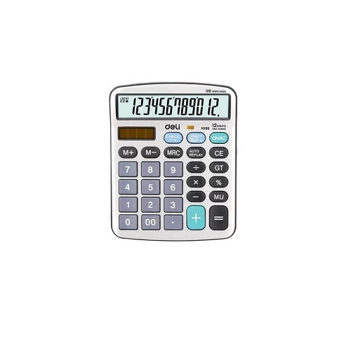 Deli Calculator M19810 - 12 Digit - Silver Color