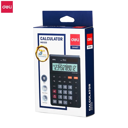 M01320  Deli Calculator - 12 Digit - Black