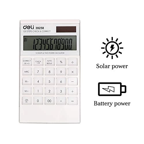 Deli M01211 Calculator 12 Digits - White Color