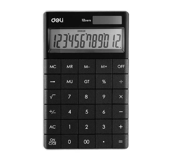 BLACK MODERN DELI CALCULATOR 12-DIGIT E1589