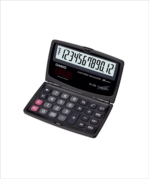 Solar and Battery Portable Large Display Basic Calculator