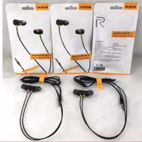 Realme buds 2 Wired Earbud In-ear mi Bass Subwoofer Stereo Earphones Hands-free 3.5mm with Mic For all mobile buy 1 get 1 free