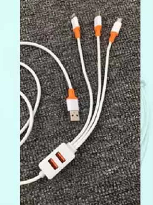 2 USB HUB   3 IN 1 Data Cable for iPHONE Micro USB And Type C- Fast Charging Data Cable