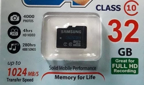 Samsung 32 GB Class 10 (micro SD) Memory Card