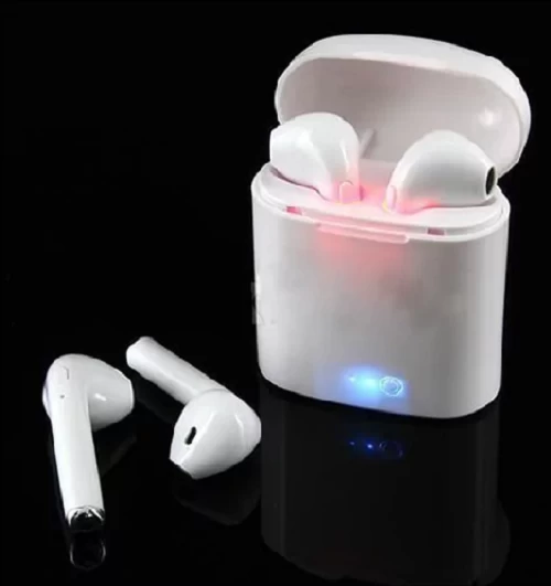 TWS i7s Double Dual Mini Earphone With Power Case-White