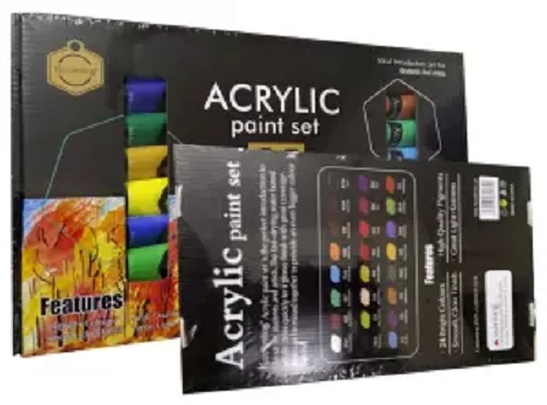 24 Colors Acrylic Paints Set to Paint Crafts Acrylic Painting Graffiti for Kids and Artist Paint Techniques for Beginners, Tube Set for Professional painting