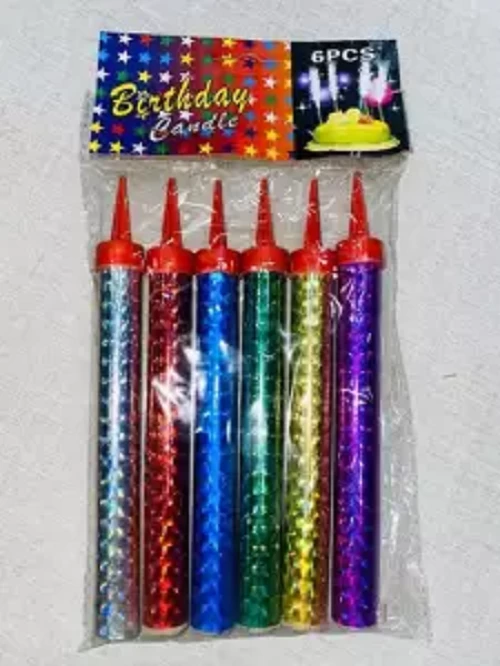 BIRTHDAY SPARKLE CANDLES - 6 PIECE ( BIG SIZE)