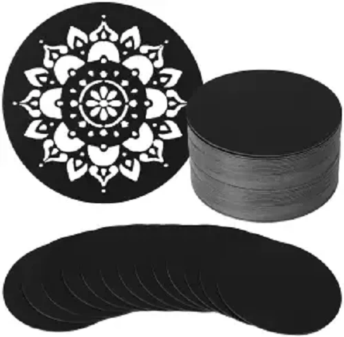 Round Black art cards,Mandala Painting cards (5 inch) - 10 Pcs