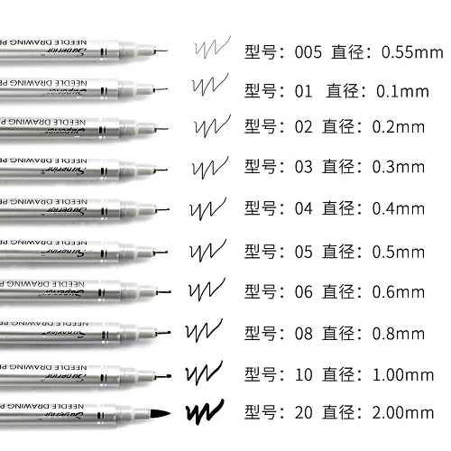 Superior Needle Drafting Pen,Professional Technical Drawing Pens (Pack of 10)