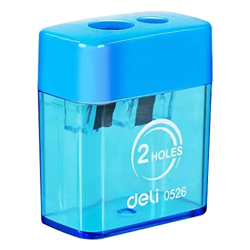 Deli 2 Hole Sharpener with Container E0526 - 3 pcs