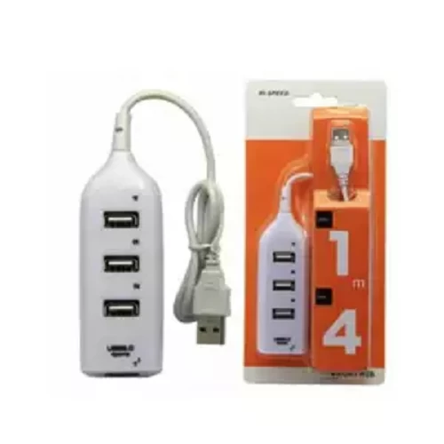 High Speed 4 Port USB 2.0 Multi Hub - Black