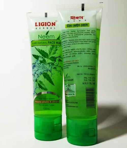 2x Neem Pure Natural Face Wash.(100ml) Ligion Herbal Ltd.