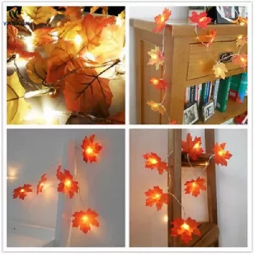 Battery Box LED Maple Leaf String Lights Night Lamp Garden Home Party Bar Decoration