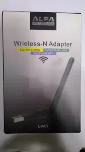 Hi Speed Alfa Net Wifi Fixed 3Dbi Antenna Wireless-N USB Adapter Model-W007 - Black