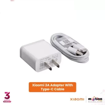 Xiaomi 3A Charging Adapter with Type-C Cable - White