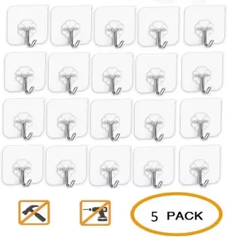5 Pcs Wall Hook Magic Paste Hooks For Hanging Wall Stick Hooks