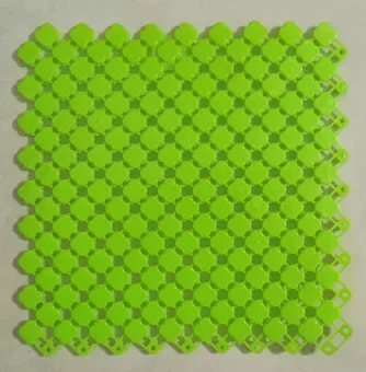 6 Pcs Green Non-slip Hollow Mosaic Plastic Shower Mat Bath