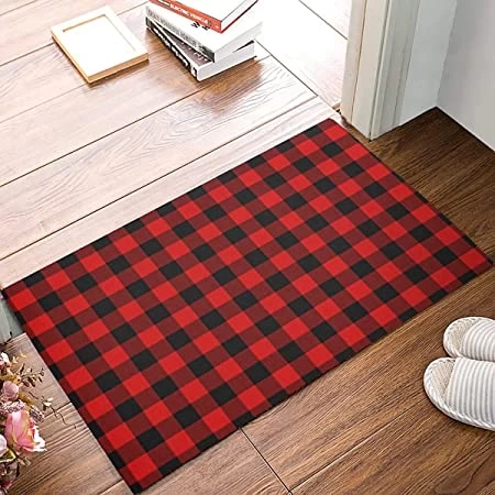 Red and Black Doormat Carpet for Bed Room/Kitchen and for Home Decoration