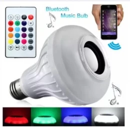 LED Music Light Bulb with Bluetooth Speaker