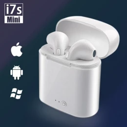 i7s TWS Wireless Bluetooth Earbuds with case -White