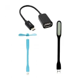 Combo of USB Fan and USB Light & OTG Cable