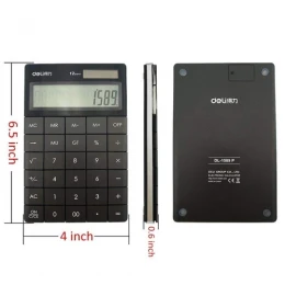 12-Digit Deli Calculator E1589 Black Modern