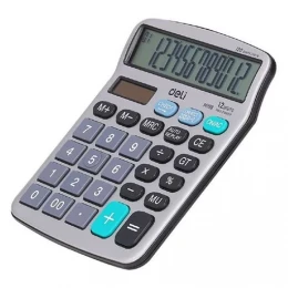 M19810 Deli Calculator - 12 Digit - Silver Color