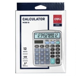 M19810 Deli Calculator - 12 Digit - Silver Color