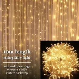 Fairy Decorative Light 100 Led- Golden, Weeding Festival Party 33 Feets water proof Led Light.