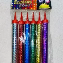 BIRTHDAY SPARKLE CANDLES - 6 PIECE ( BIG SIZE)