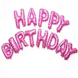 Happy Birthday Balloon Banner, Aluminum Foil Letters Banner Balloons for Party Supplies, Birthday Decorations