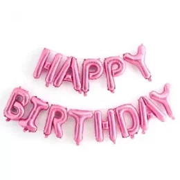 Happy Birthday Balloon Banner, Aluminum Foil Letters Banner Balloons for Party Supplies, Birthday Decorations