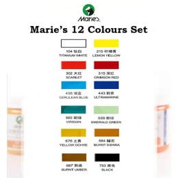 Maries Acrylic color set (12ml) - 12 Pcs/color