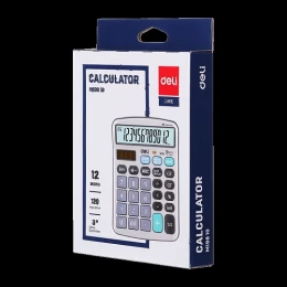 Deli Big Display & Dual Power Metal 12 Digit Calculator (EM19810)