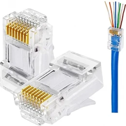 Rj45 Plug Ethernet Gold Plated Network Connector - 100Pcs(null)