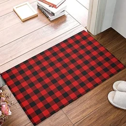 Red and Black Doormat Carpet for Bed Room/Kitchen and for Home Decoration